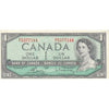 BC-37b 1954 Canada $1 Beattie-Rasminsky, I/Y, Almost Uncirculated (AU50)