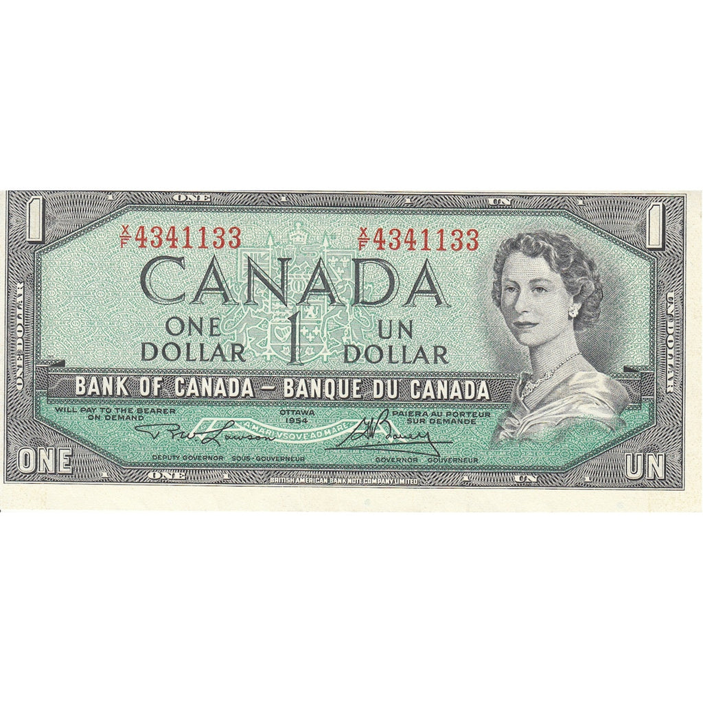 BC-37b 1954 Canada $1 Beattie-Rasminsky, J/O, Uncirculated (MS60)