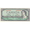 BC-37b 1954 Canada $1 Beattie-Rasminsky, J/Y, Almost Uncirculated (AU50)