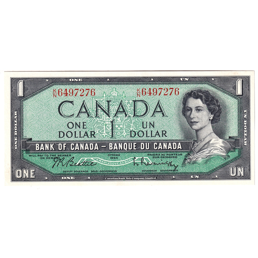 BC-37b 1954 Canada $1 Beattie-Rasminsky, K/N, Choice Uncirculated (CUNC63)