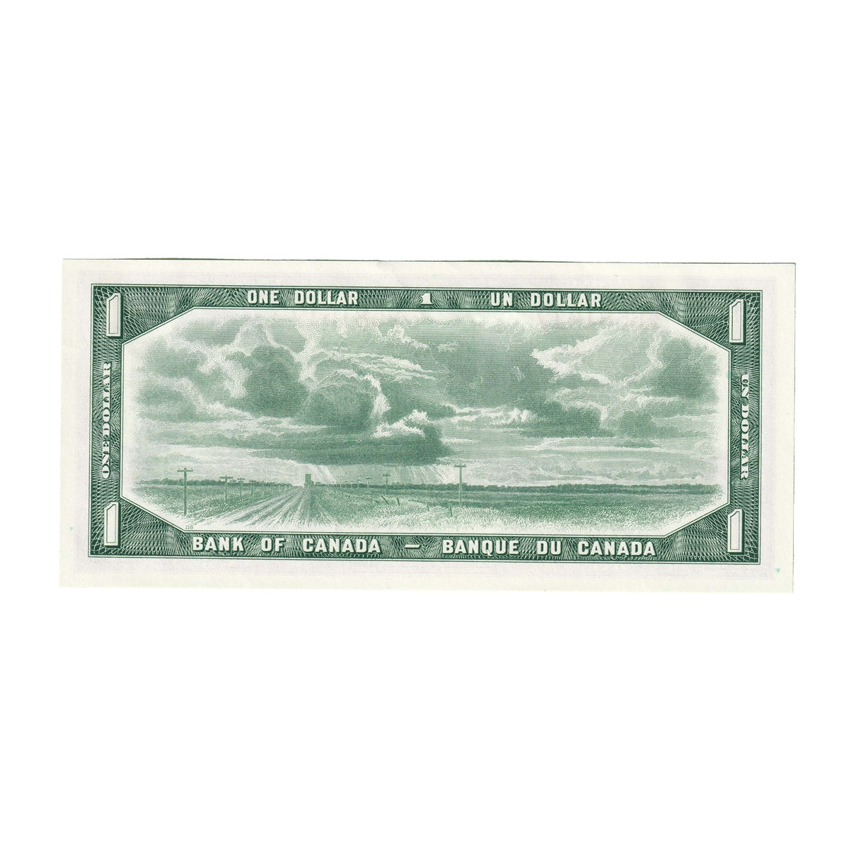 BC-37b 1954 Canada $1 Beattie-Rasminsky, L/Y, AU-UNC (AU55)