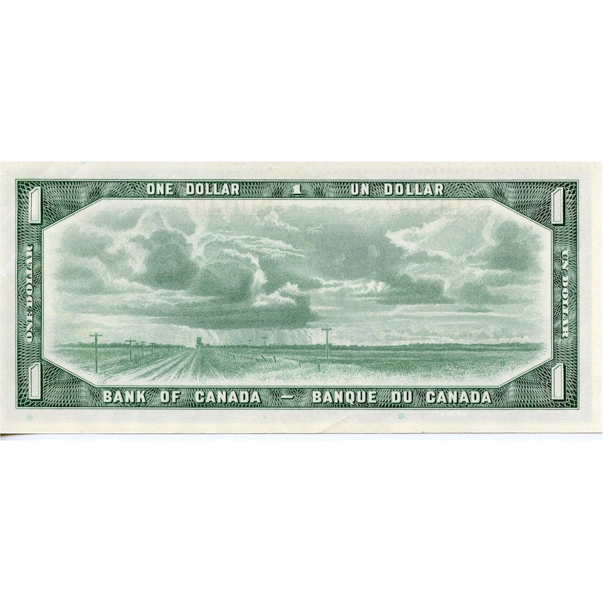 BC-37b 1954 Canada $1 Beattie-Rasminsky, T/O, Almost Uncirculated (AU50)