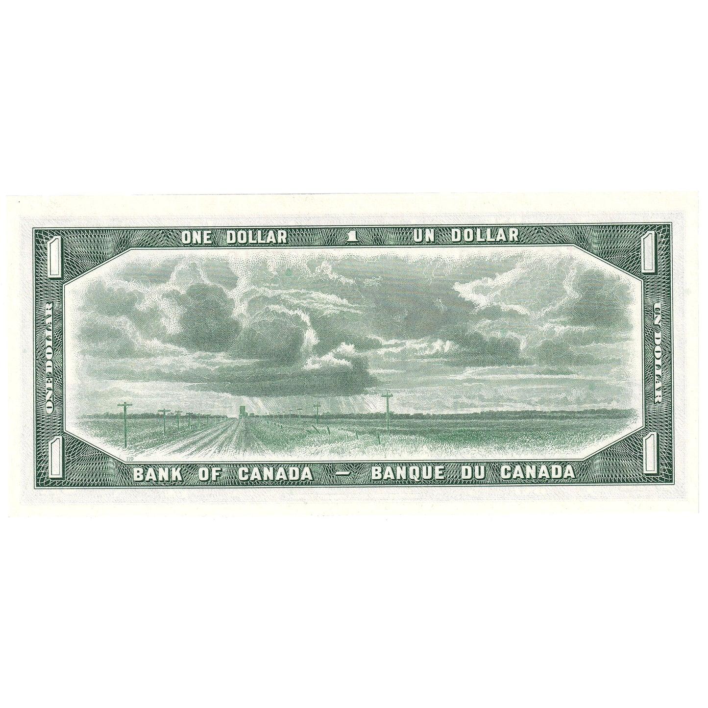BC-37b 1954 Canada $1 Beattie-Rasminsky, T/Y, Uncirculated (MS60)