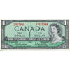 BC-37b 1954 Canada $1 Beattie-Rasminsky, U/Y, AU-UNC (AU55)