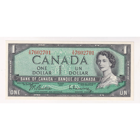 BC-37b 1954 Canada $1 Beattie-Rasminsky, X/N, Uncirculated (MS60)