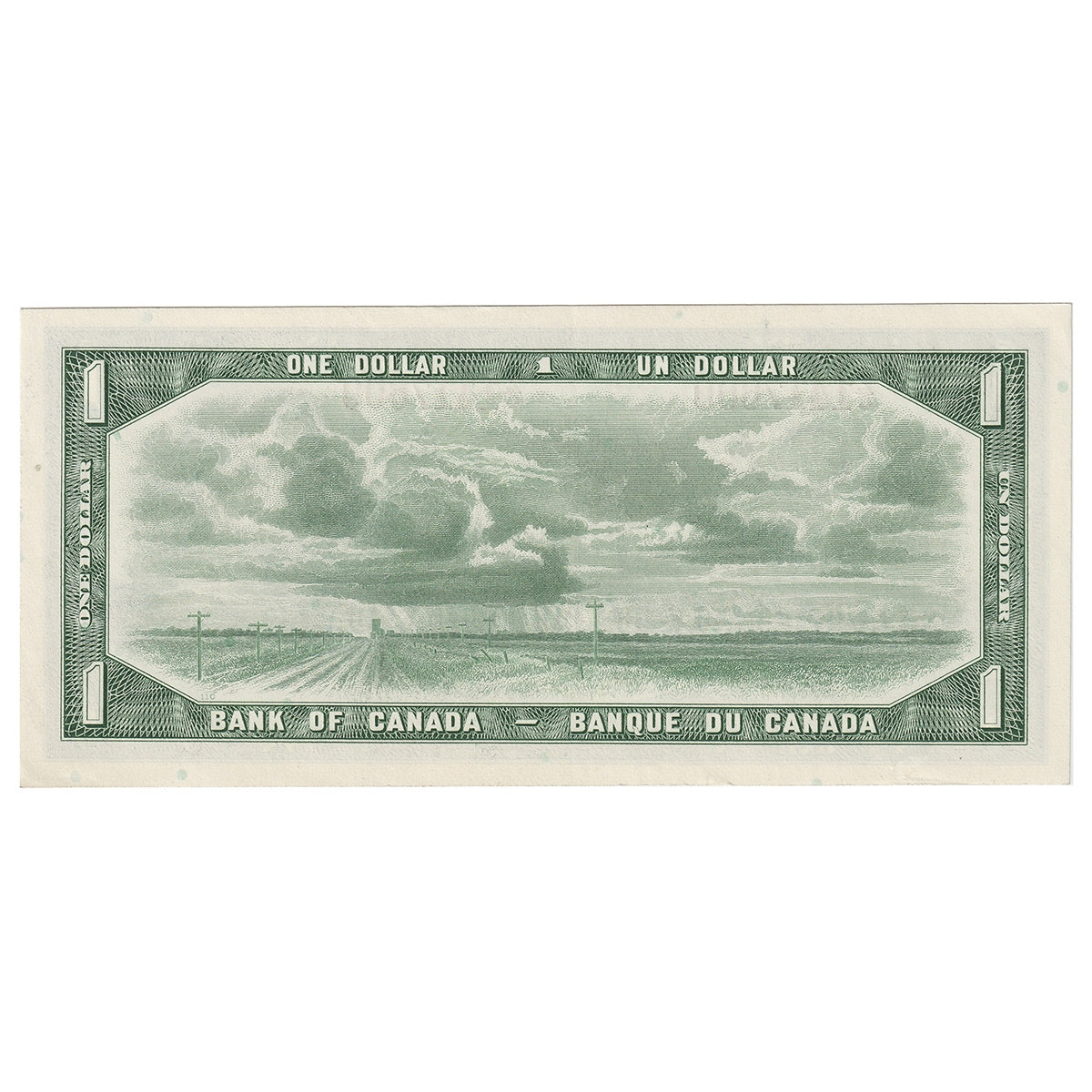 BC-37b 1954 Canada $1 Beattie-Rasminsky, Z/O, Almost Uncirculated (AU50)