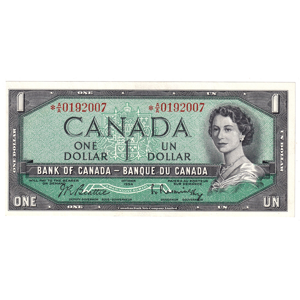 BC-37bA 1954 Canada $1 Beattie-Rasminsky, *A/A, Extra Fine (EF40)
