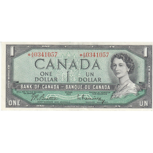 BC-37bA 1954 Canada $1 Beattie-Rasminsky, *A/A, VF-EF