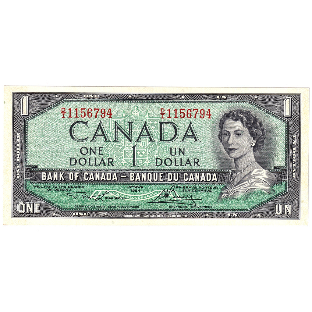 BC-37d 1954 Canada $1 Lawson-Bouey, D/I, VF-EF (VF30)