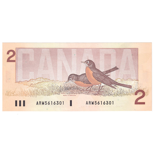 BC-55a 1986 Canada $2 Crow-Bouey, ARW, AU-UNC (AU55)