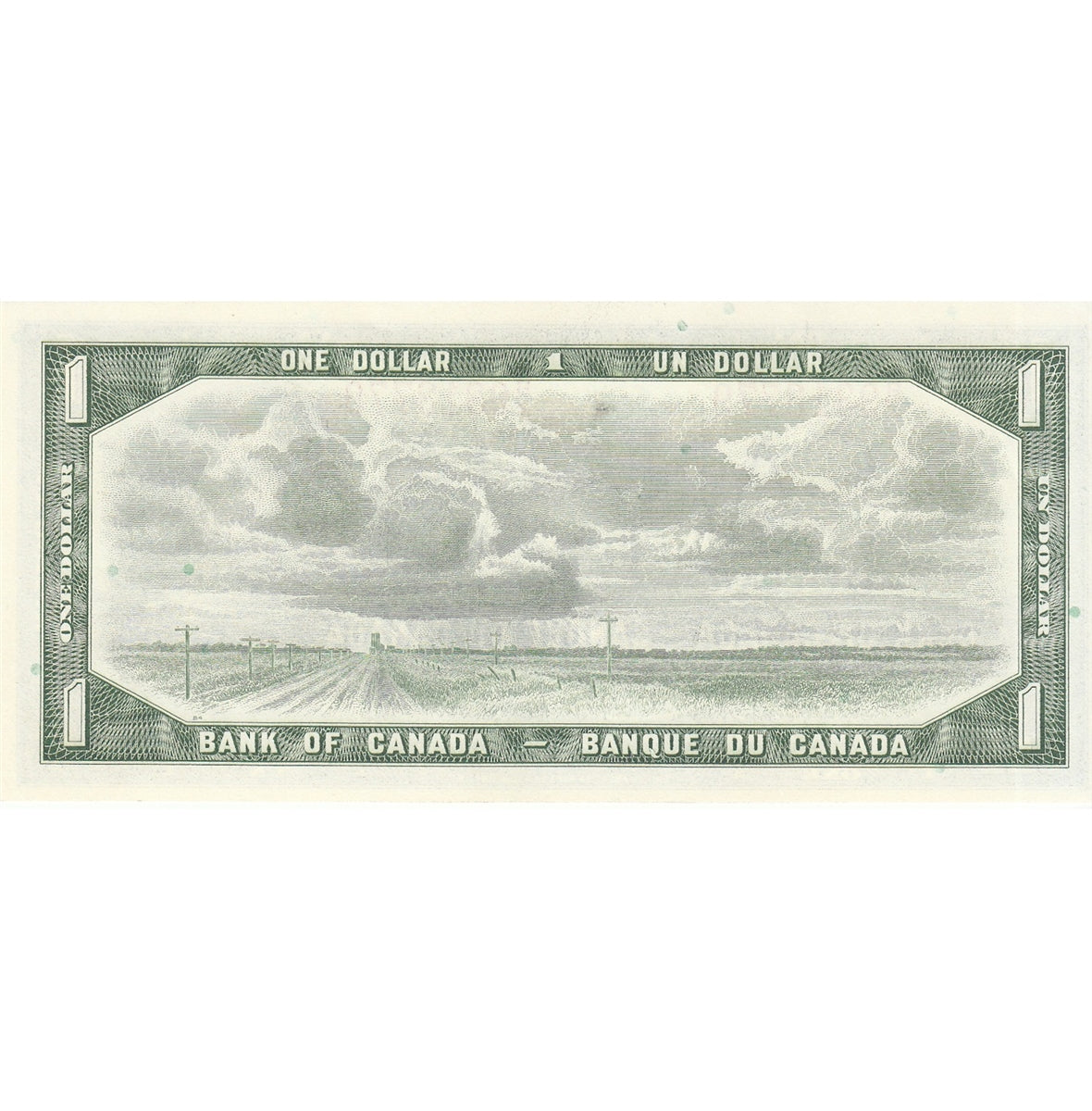 BC-37b-i 1954 Canada $1 Beattie-Rasminsky, B/Z, Uncirculated (MS60)