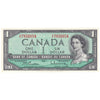 BC-37b-i 1954 Canada $1 Beattie-Rasminsky, C/F, Almost Uncirculated (AU50)