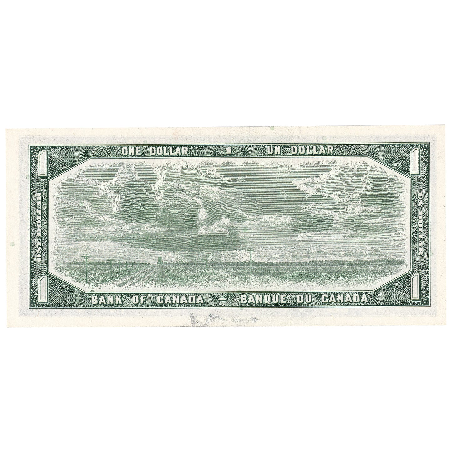 BC-37b-i 1954 Canada $1 Beattie-Rasminsky, C/Z, Choice Uncirculated (CUNC63)