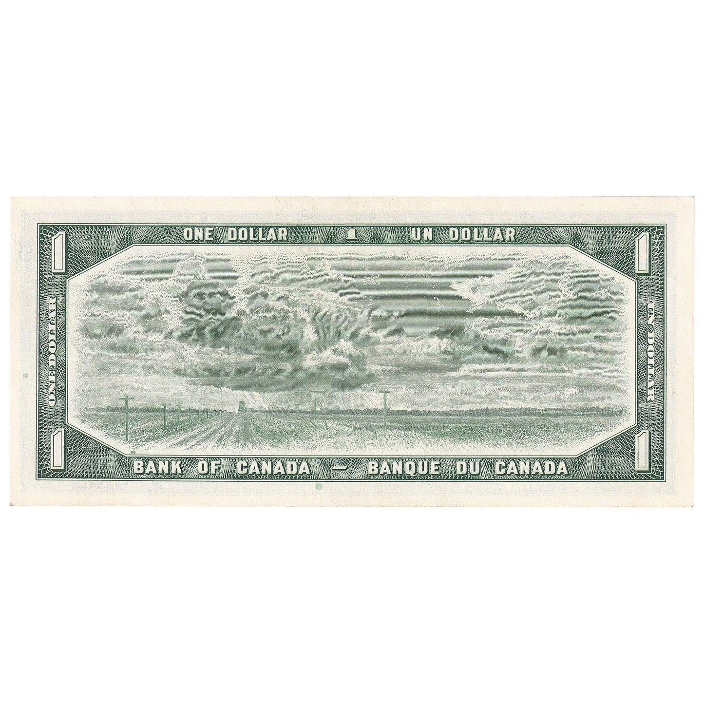 BC-37b-i 1954 Canada $1 Beattie-Rasminsky, E/Z, Uncirculated (MS60)