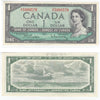 BC-37b-i 1954 Canada $1 Beattie-Rasminsky, G/F, Choice Uncirculated (CUNC63)