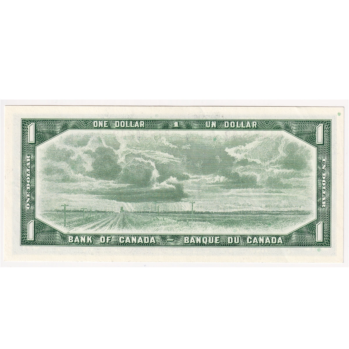 BC-37b-i 1954 Canada $1 Beattie-Rasminsky, G/Z, Almost Uncirculated (AU50)
