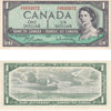 BC-37b-i 1954 Canada $1 Beattie-Rasminsky, H/F, EF-AU (EF45)