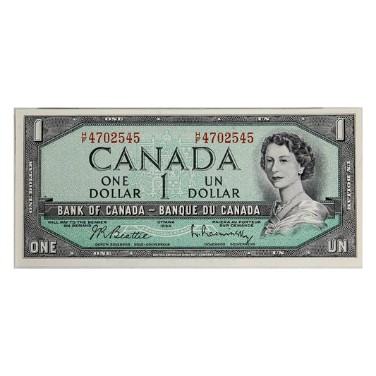 BC-37b-i 1954 Canada $1 Beattie-Rasminsky, H/F, UNC