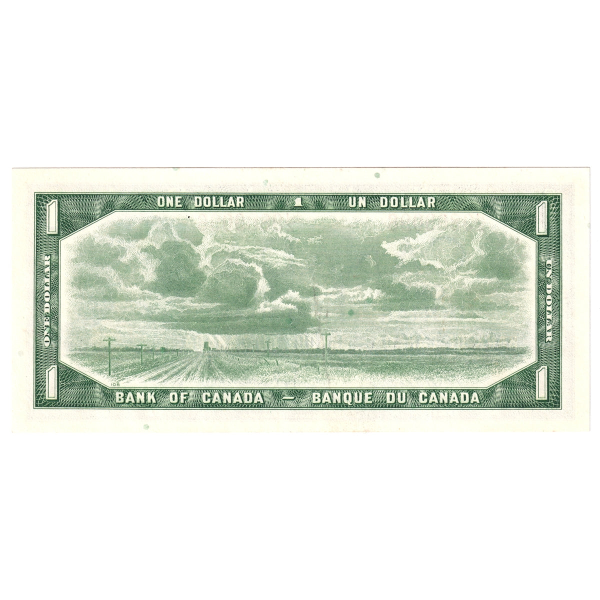 BC-37b-i 1954 Canada $1 Beattie-Rasminsky, J/Z, AU-UNC (AU55)