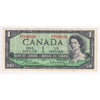 BC-37b-i 1954 Canada $1 Beattie-Rasminsky, M/P, Very Fine (VF20)