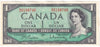 BC-37b-i 1954 Canada $1 Beattie-Rasminsky, M/Z, AU-UNC (AU55)