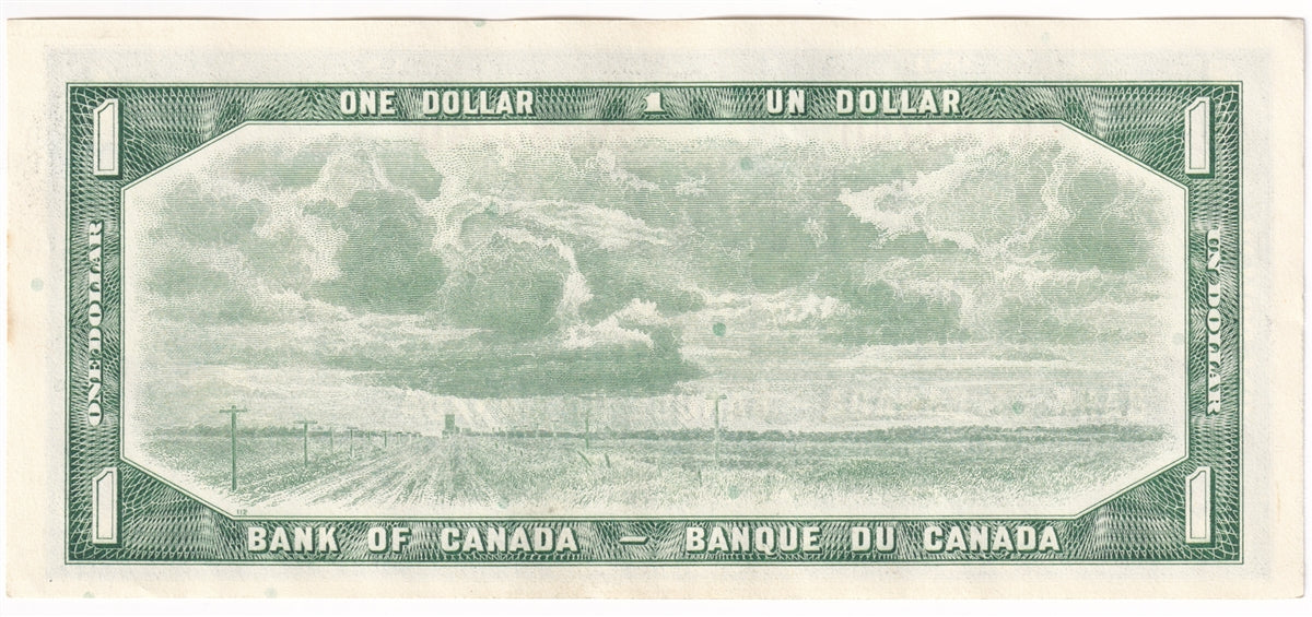 BC-37b-i 1954 Canada $1 Beattie-Rasminsky, M/Z, AU-UNC (AU55)