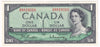 BC-37b-i 1954 Canada $1 Beattie-Rasminsky, O/M, AU-UNC (AU55)