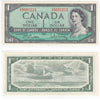 BC-37b-i 1954 Canada $1 Beattie-Rasminsky, O/Z, AU-UNC (AU55)
