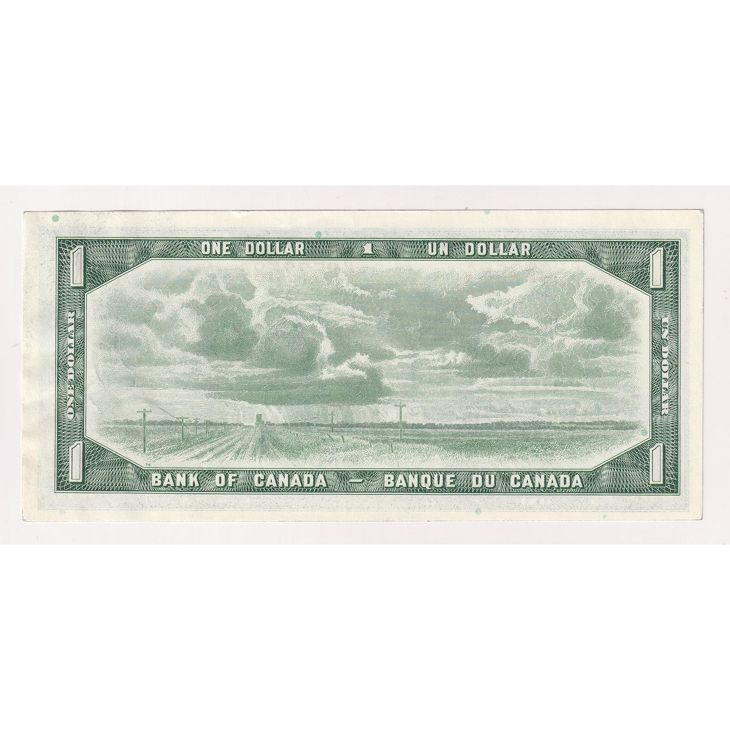 BC-37b-i 1954 Canada $1 Beattie-Rasminsky, P/P, Almost Uncirculated (AU50)