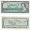 BC-37b-i 1954 Canada $1 Beattie-Rasminsky, R/Z, Almost Uncirculated (AU50)