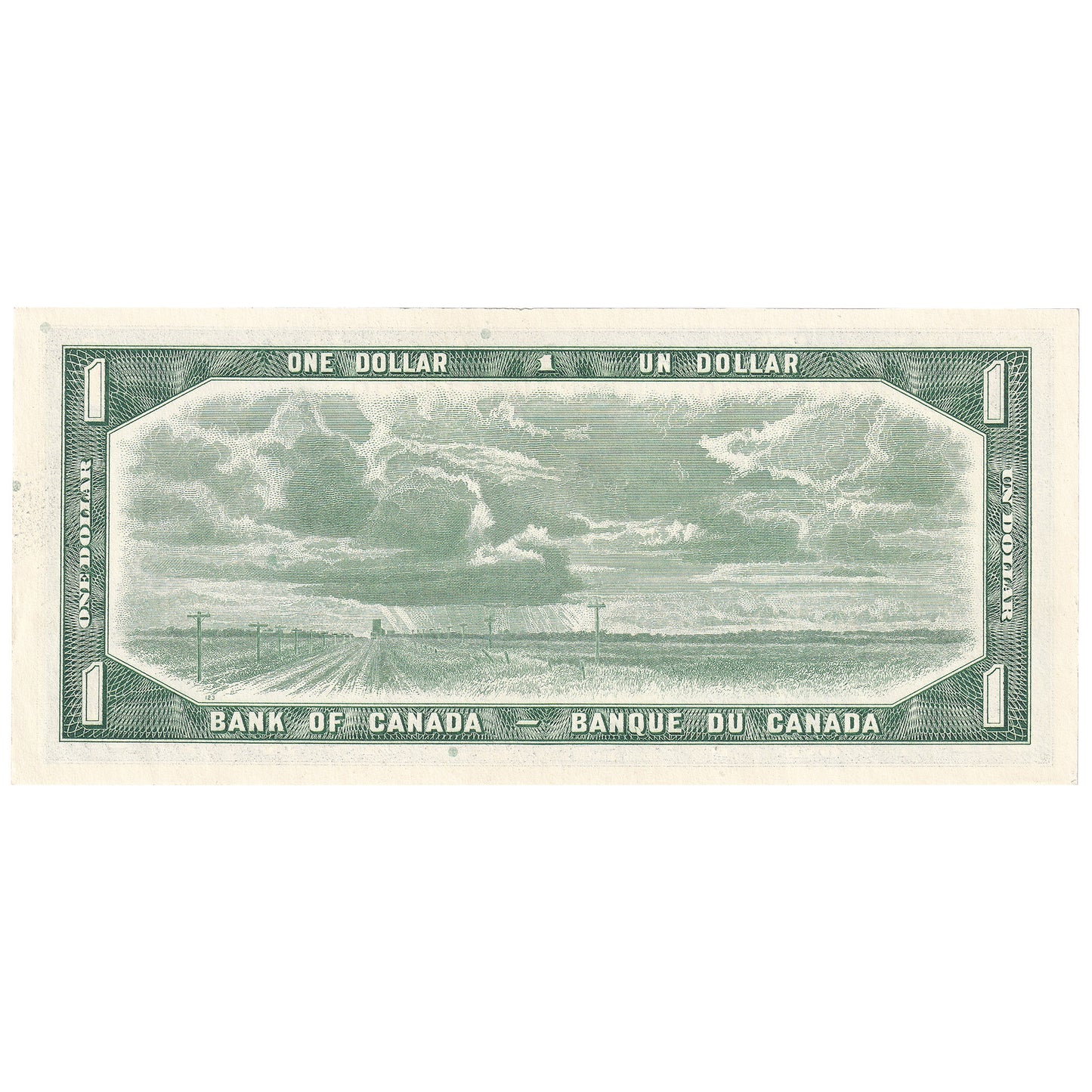 BC-37b-i 1954 Canada $1 Beattie-Rasminsky, R/Z, Uncirculated (MS60)