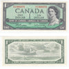 BC-37b-i 1954 Canada $1 Beattie-Rasminsky, S/P, AU-UNC (AU55)
