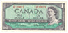 BC-37b-i 1954 Canada $1 Beattie-Rasminsky, V/Z, Uncirculated (MS60)