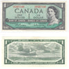 BC-37b-i 1954 Canada $1 Beattie-Rasminsky, Y/Z, AU-UNC (AU55)