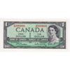 BC-37b-i 1954 Canada $1 Beattie-Rasminsky, Z/M, AU-UNC (AU55)