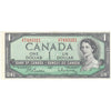 BC-37b-i 1954 Canada $1 Beattie-Rasminsky, Z/P, Almost Uncirculated (AU50)