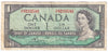 BC-37c 1954 Canada $1 Bouey-Rasminsky, H/F, Circ