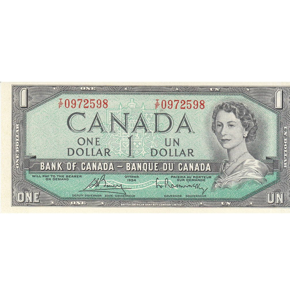 BC-37c 1954 Canada $1 Bouey-Rasminsky, I/F, Uncirculated (MS60)