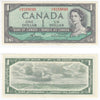 BC-37c 1954 Canada $1 Bouey-Rasminsky, L/F, Almost Uncirculated (AU50)