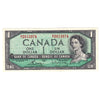 BC-37c 1954 Canada $1 Bouey-Rasminsky, M/F, Almost Uncirculated (AU50)