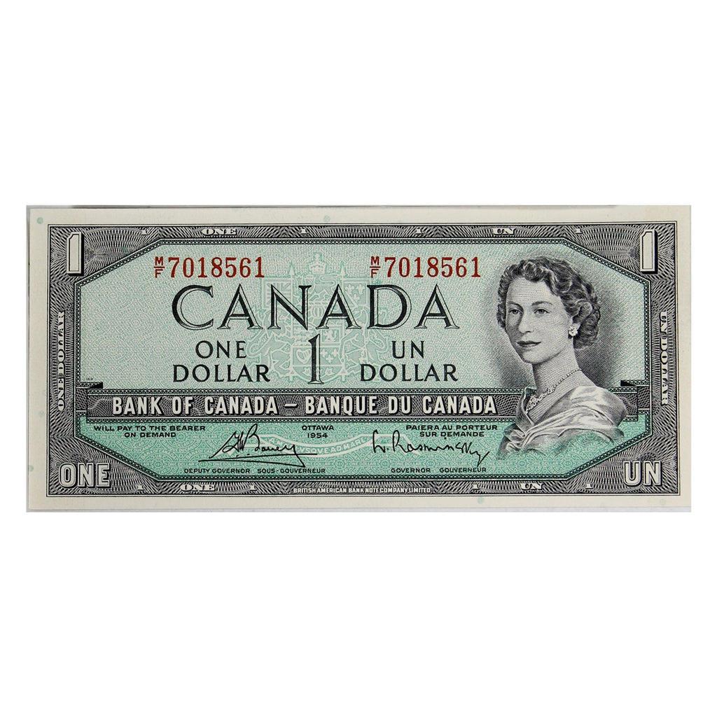 BC-37c 1954 Canada $1 Bouey-Rasminsky, M/F, Uncirculated (MS60)