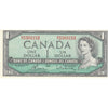 BC-37c 1954 Canada $1 Bouey-Rasminsky, N/F, Almost Uncirculated (AU50)