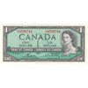 BC-37c 1954 Canada $1 Bouey-Rasminsky, O/F, Almost Uncirculated (AU50)