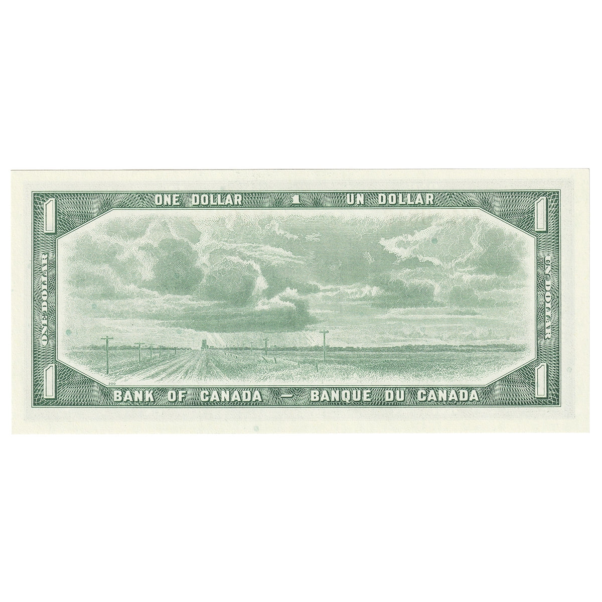 BC-37c 1954 Canada $1 Bouey-Rasminsky, O/F, Choice Uncirculated (CUNC63)