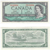 BC-37c 1954 Canada $1 Bouey-Rasminsky, P/F, AU-UNC (AU55)