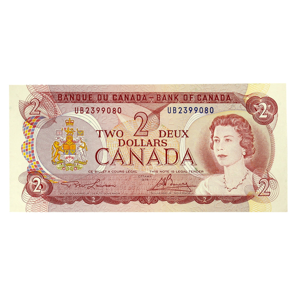 BC-47a 1974 Canada $2 Lawson-Bouey, UB, Extra Fine (EF40)