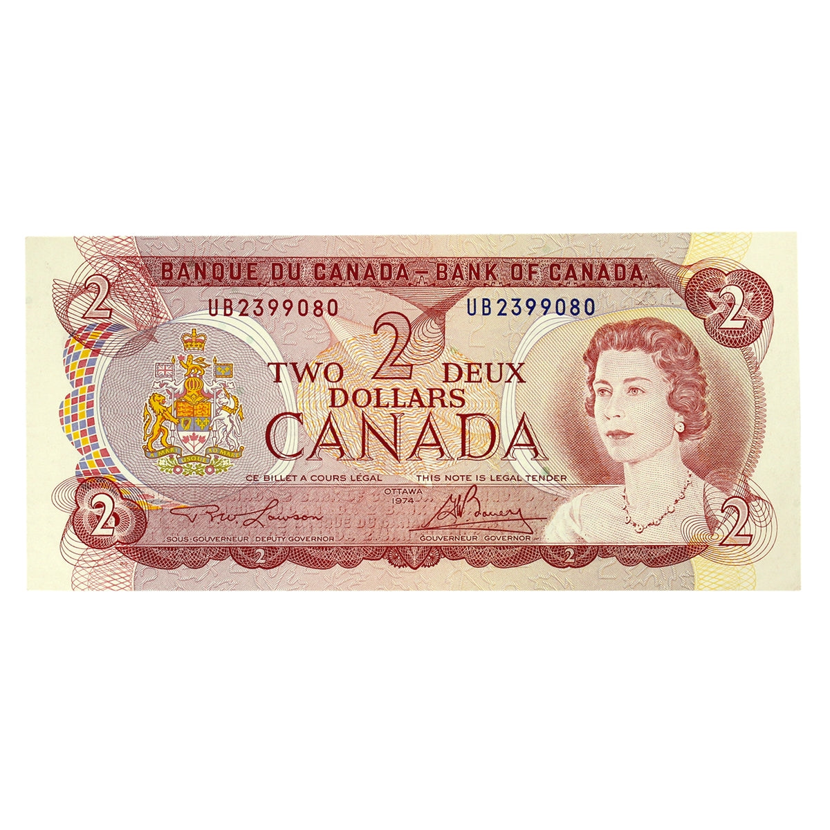 BC-47a 1974 Canada $2 Lawson-Bouey, UB, Extra Fine (EF40)