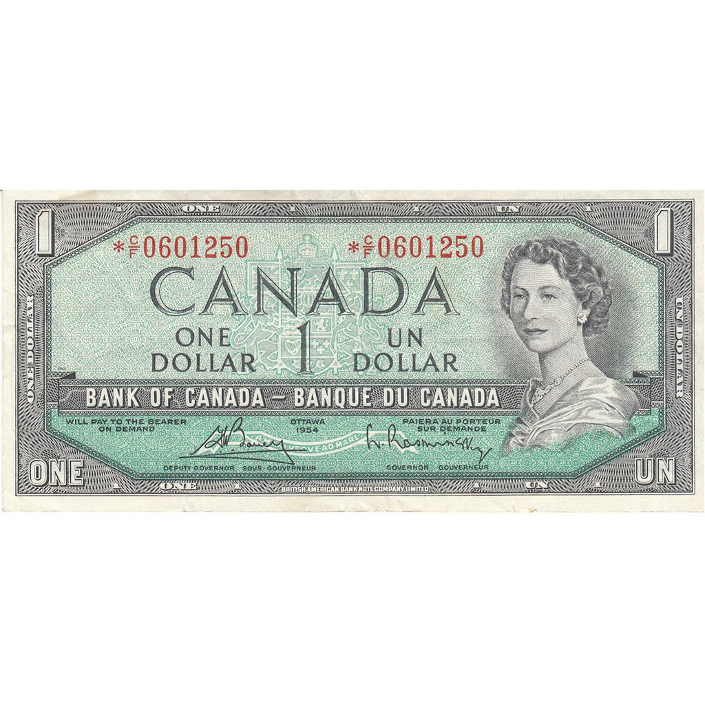 BC-37cA 1954 Canada $1 Bouey-Rasminsky, *C/F, VF