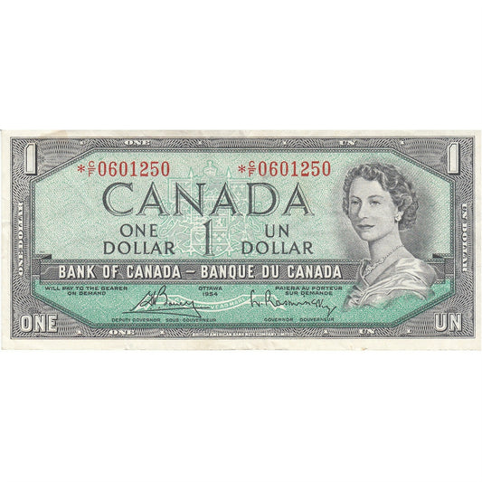 BC-37cA 1954 Canada $1 Bouey-Rasminsky, *C/F, VF