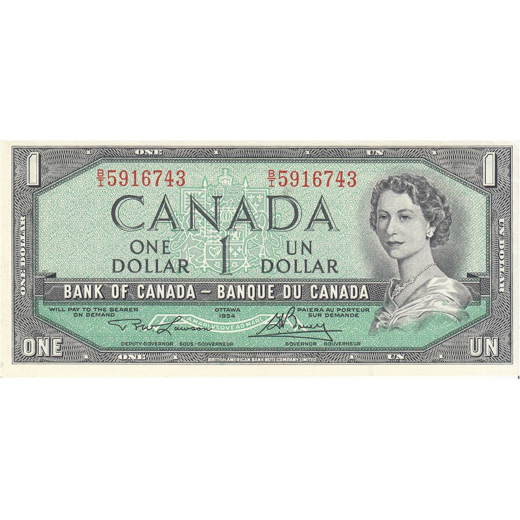 BC-37d 1954 Canada $1 Lawson-Bouey, B/I, UNC